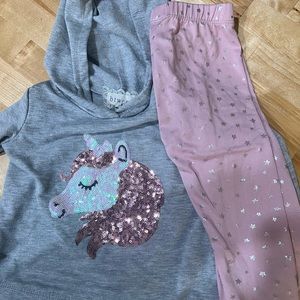 Btween | Unicorn thin hooded shirt and matching leggings
